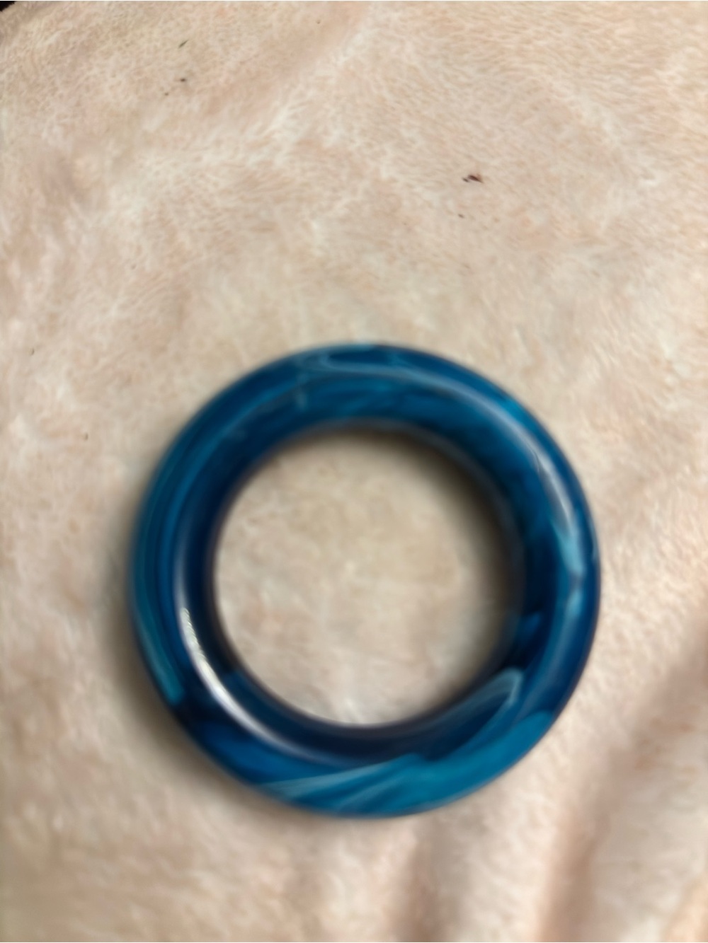 Blue Marbled Resin Ring - Elegant Accent for Home Kitchen